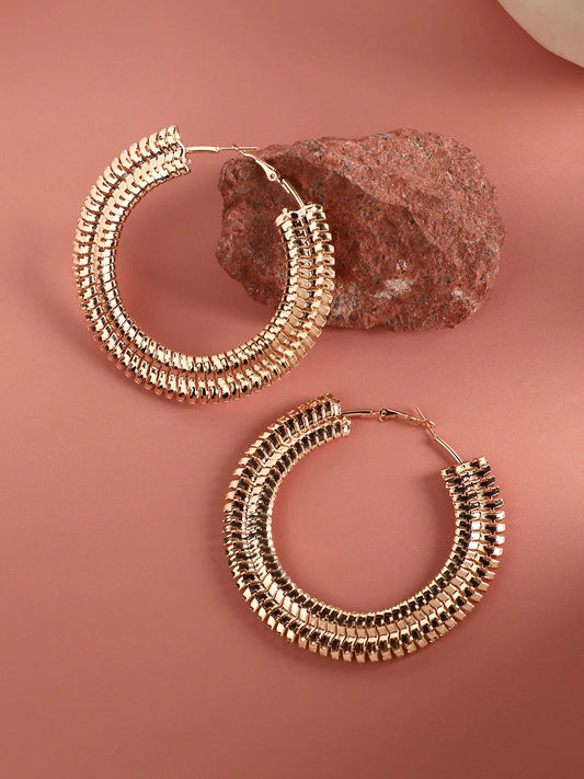 Gold Plated Designer Casual Hoop Earring For Women