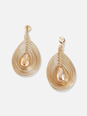 Gold Plated Designer Stone Party Drop Earring For Women