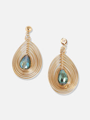 SOHI - Gold Plated Designer Stone Party Drop Earring For Women