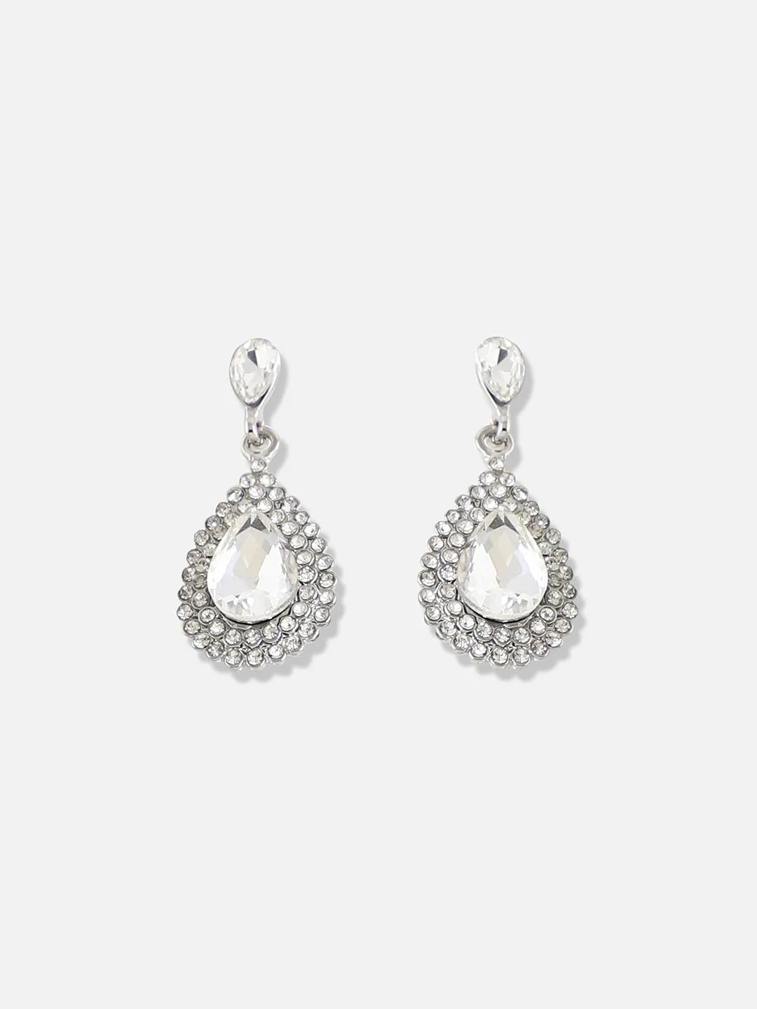 Silver Plated Designer Stone Party Drop Earring