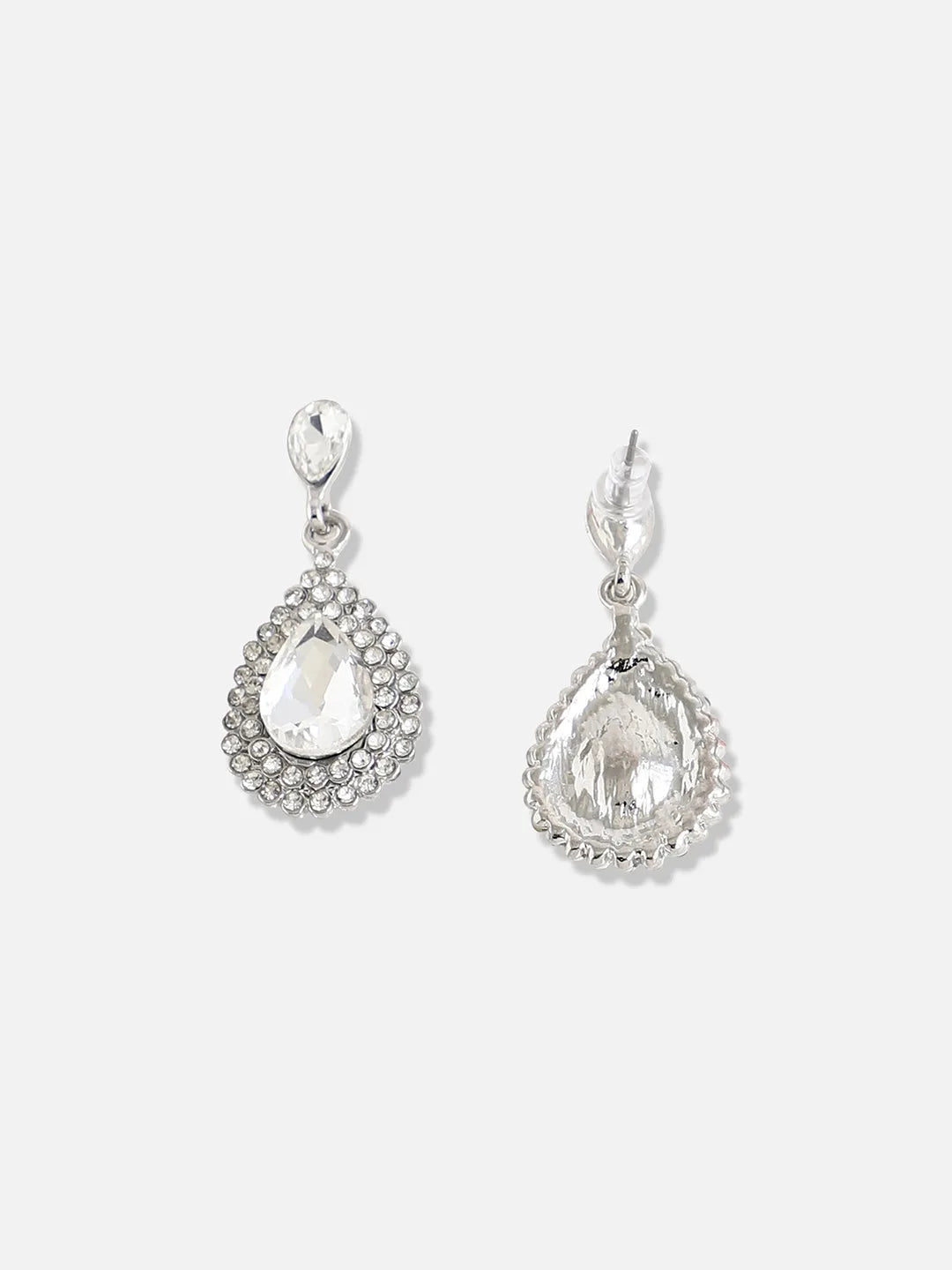 Silver Plated Designer Stone Party Drop Earring