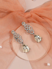 Silver Plated Designer Stone Party Drop Earring