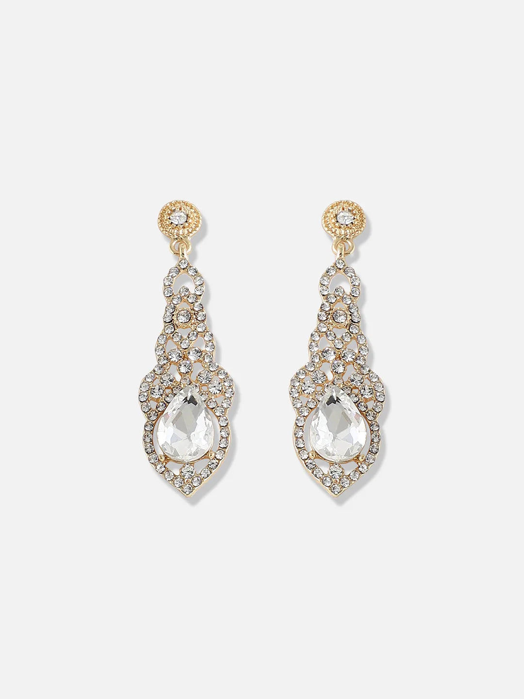 Silver Plated Designer Stone Party Drop Earring