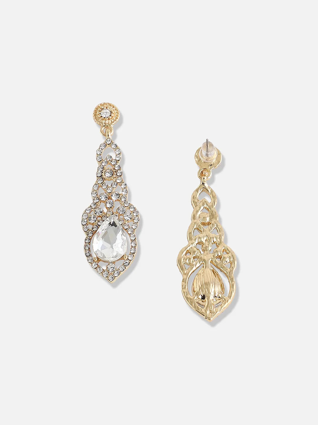 Silver Plated Designer Stone Party Drop Earring