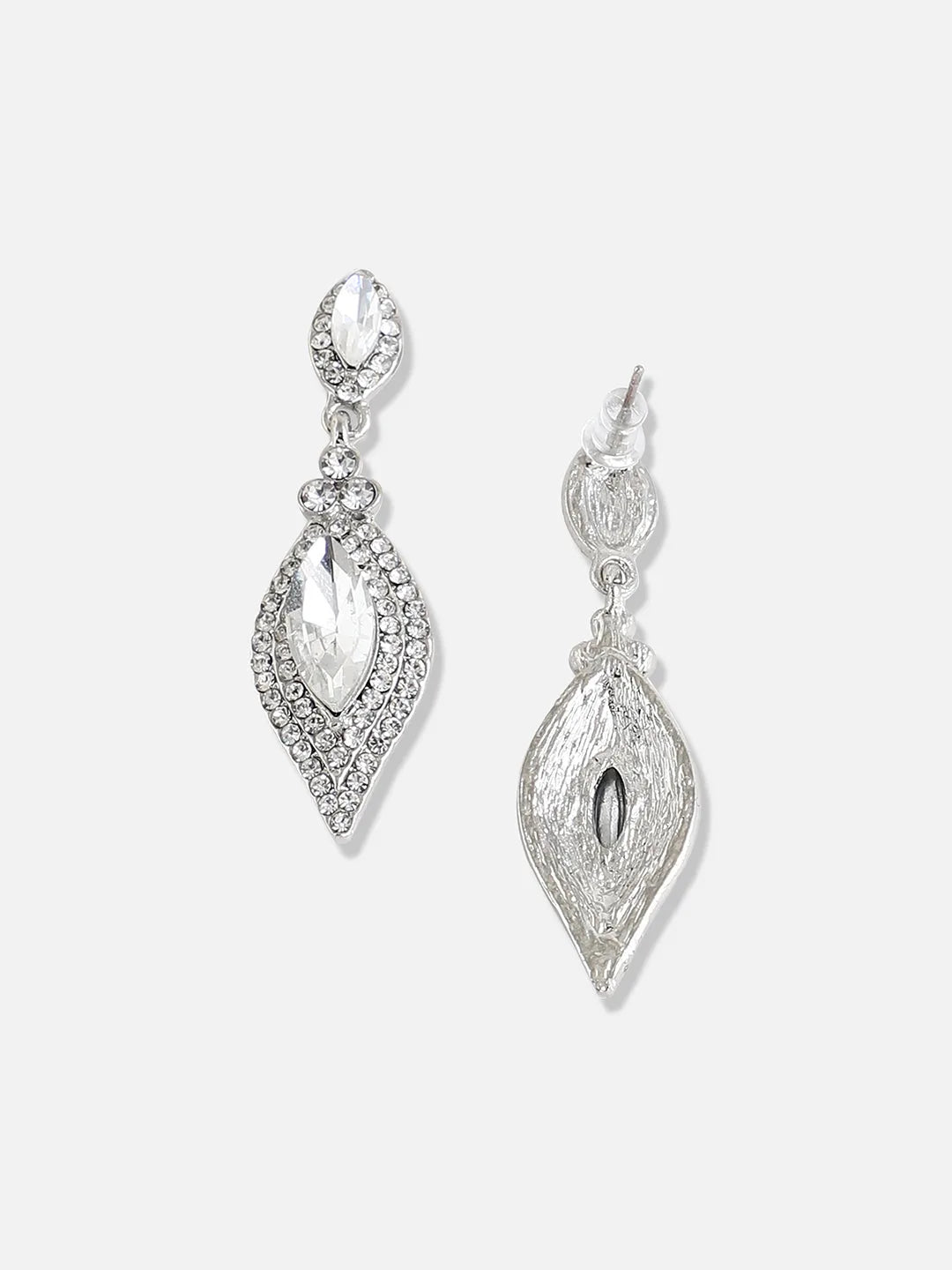 Silver Plated Designer Stone Party Drop Earring