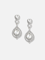 Silver Plated Designer Stone Party Drop Earring