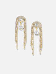 Gold Plated Designer Stone Party Drop Earring For Women