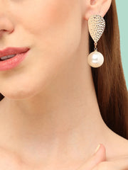 Gold Plated Party Designer Stone Drop Earring