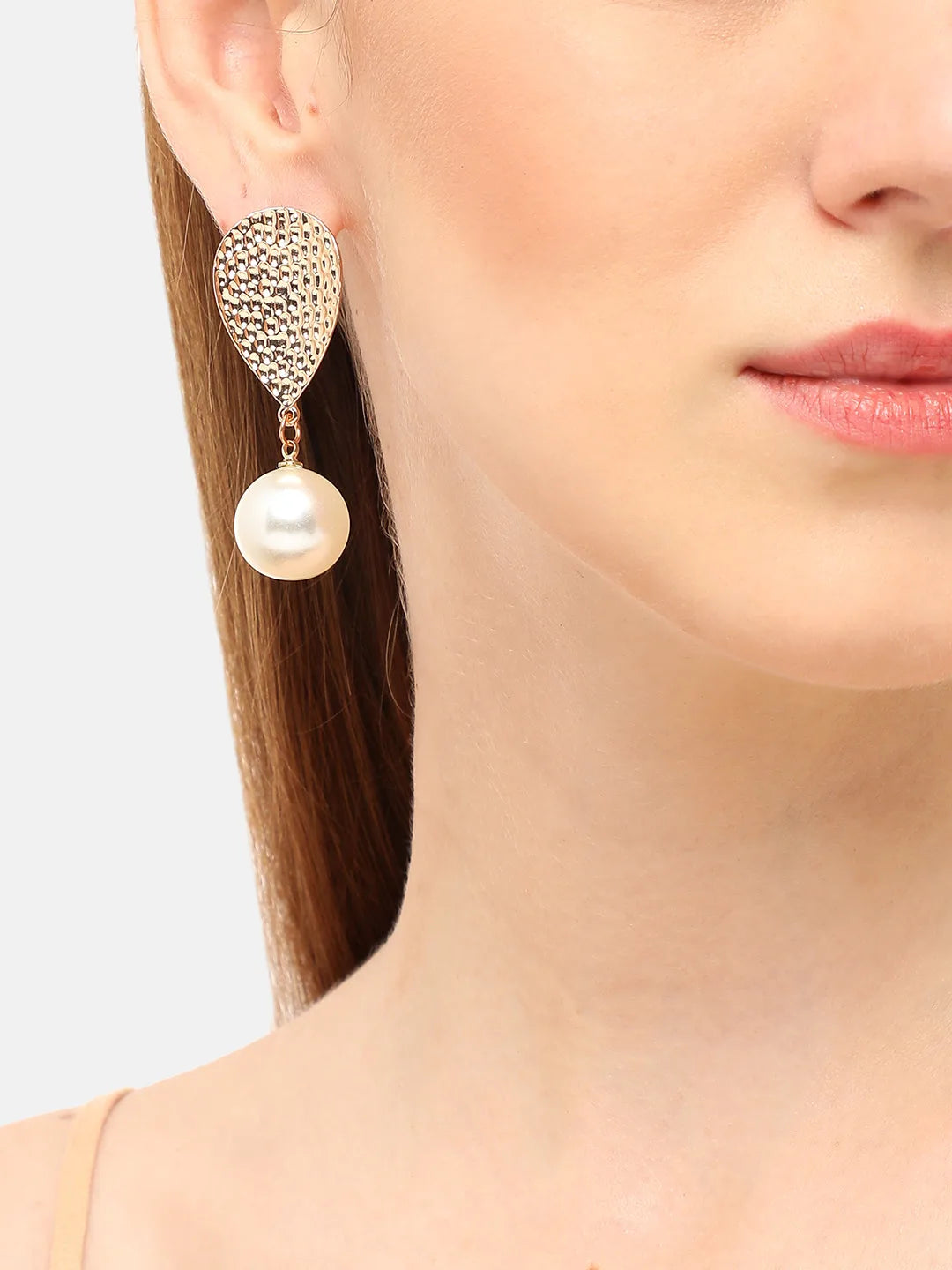 Gold Plated Party Designer Stone Drop Earring