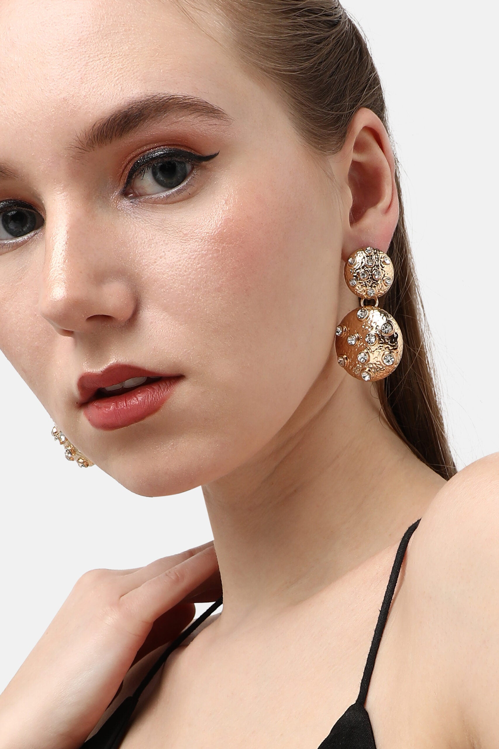 Gold Plated Designer Stone Party Drop Earring