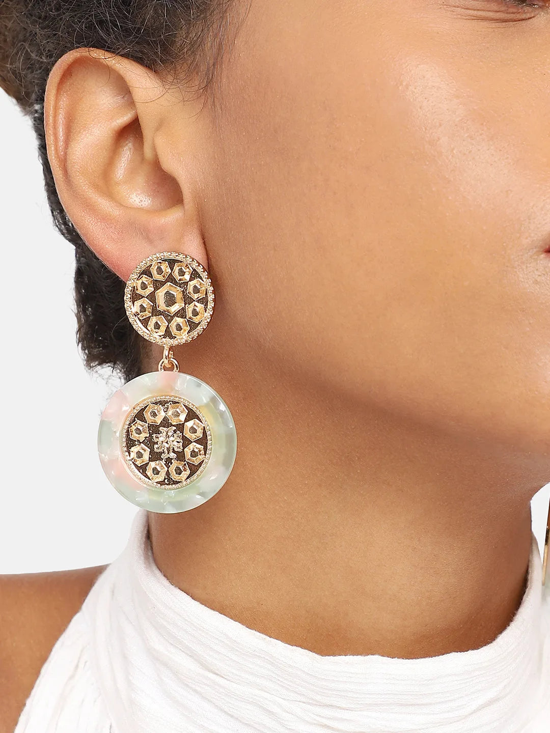 Gold Plated Party Designer Drop Earring