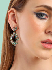 Gold Plated Party Designer Stone Drop Earring