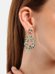 Gold Plated Party Designer Stone Drop Earring