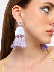 Gold Plated Party Designer Stone Drop Earring