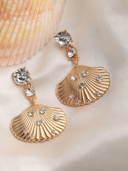 Gold Plated Party Designer Stone Drop Earring