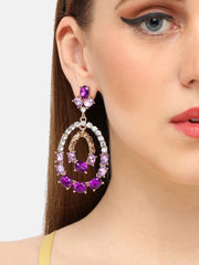 Gold Plated Party Designer Stone Drop Earring