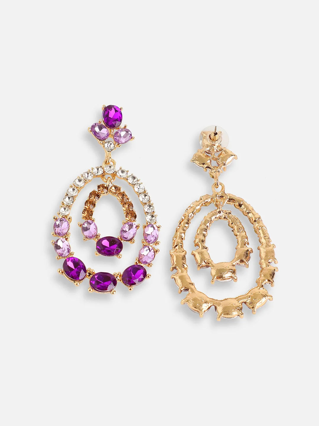 Gold Plated Party Designer Stone Drop Earring