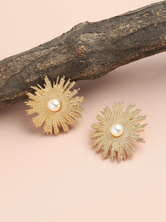 Gold Plated Party Designer Stone Stud