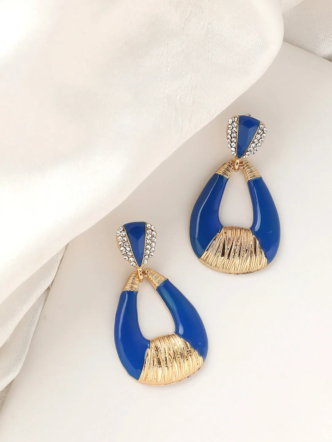 Gold Plated Party Designer Stone Drop Earring