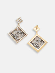 Gold Plated Party Designer Stone Drop Earring