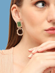 Gold Plated Party Designer Stone Drop Earring