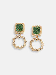 Gold Plated Party Designer Stone Drop Earring