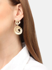 Gold Plated Party Designer Stone Drop Earring