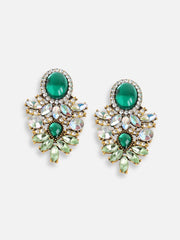 Gold Plated Party Designer Stone Drop Earring