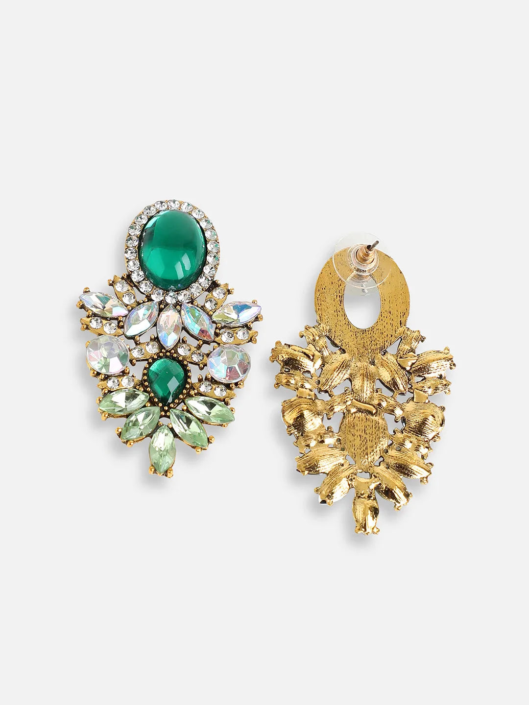 Gold Plated Party Designer Stone Drop Earring