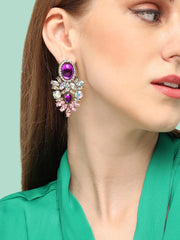 Gold Plated Party Designer Stone Drop Earring