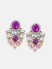 Gold Plated Party Designer Stone Drop Earring