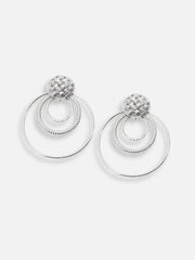 Silver Plated Party Designer Stone Drop Earring