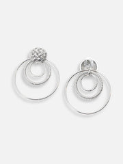 Silver Plated Party Designer Stone Drop Earring