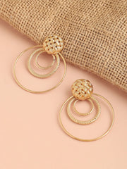 Gold Plated Party Designer Stone Drop Earring