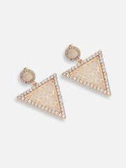 Gold Plated Party Designer Stone Drop Earring