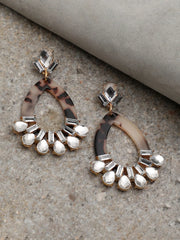 Gold Plated Party Designer Stone Drop Earring