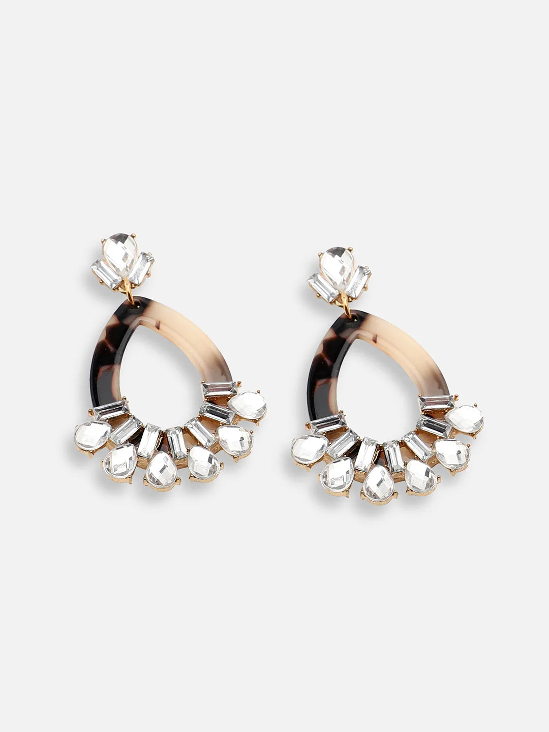 Gold Plated Party Designer Stone Drop Earring