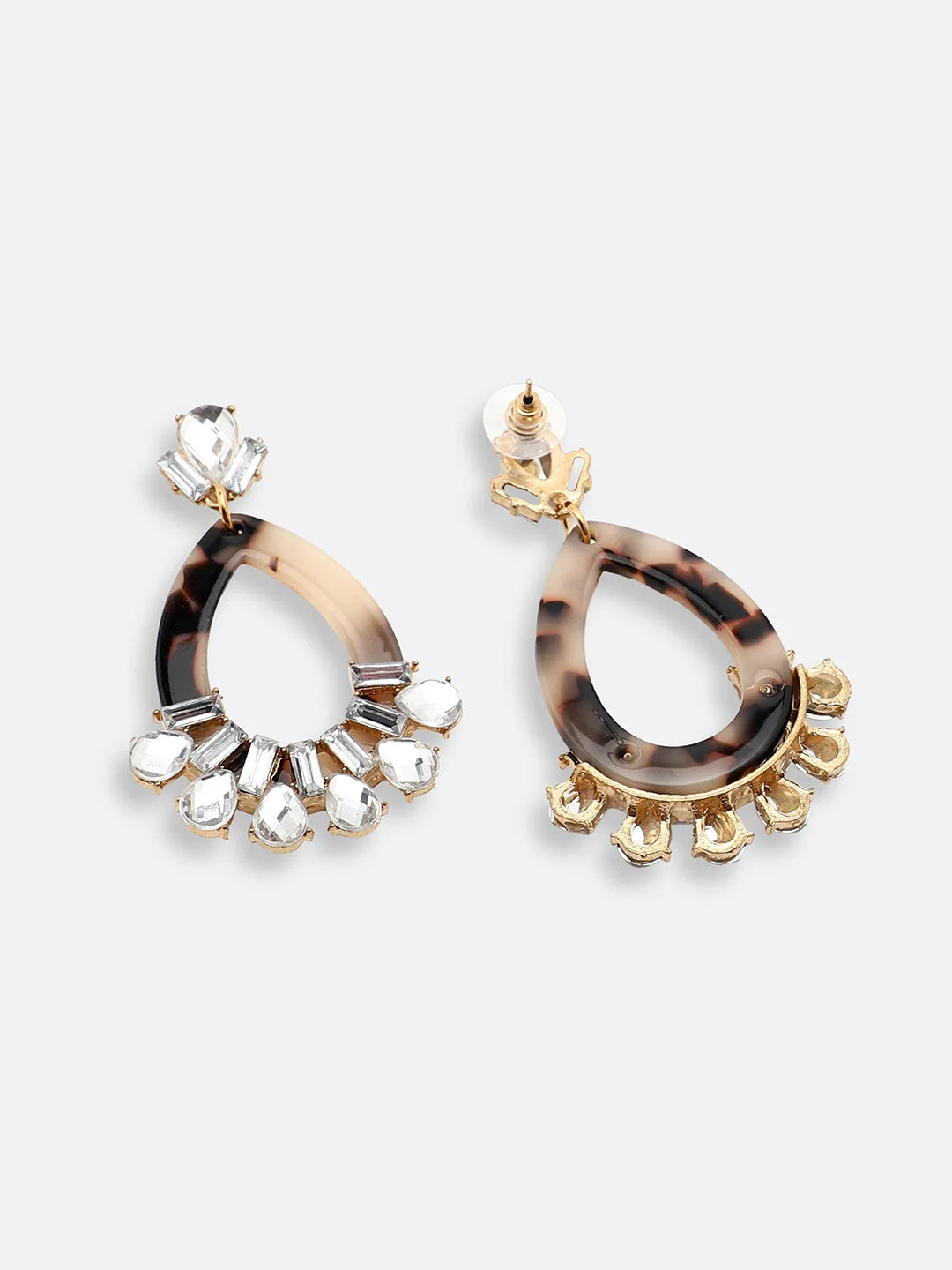 Gold Plated Party Designer Stone Drop Earring