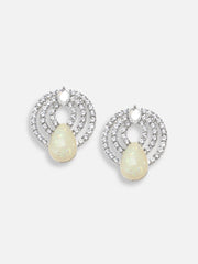 Silver Plated Party Designer Stone Drop Earring