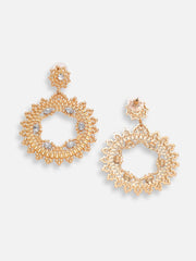 Gold Plated Party Designer Stone Drop Earring