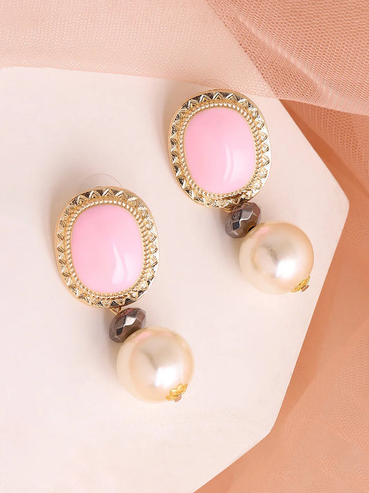 Gold Plated Party Designer Stone Drop Earring