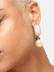 Gold Plated Party Designer Stone Drop Earring