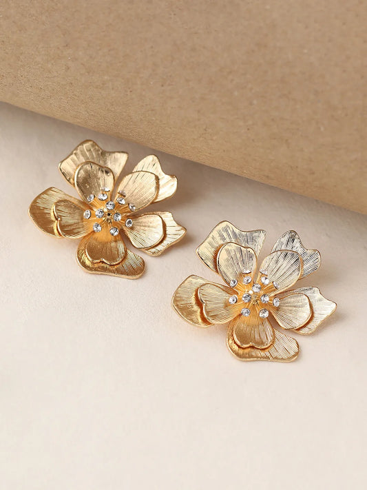 Gold Plated Party Designer Stone Stud