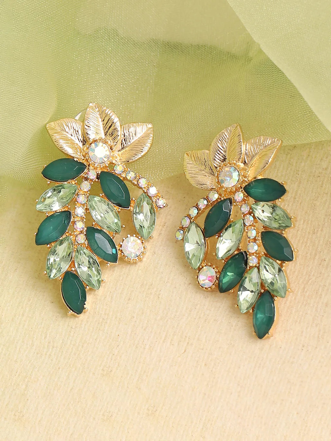 Gold Plated Party Designer Stone Drop Earring