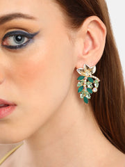 Gold Plated Party Designer Stone Drop Earring