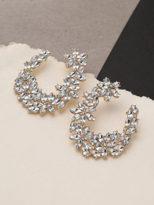 Silver Plated Party Designer Stone Stud