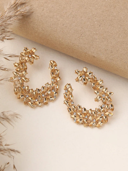 Gold Plated Party Designer Stone Stud