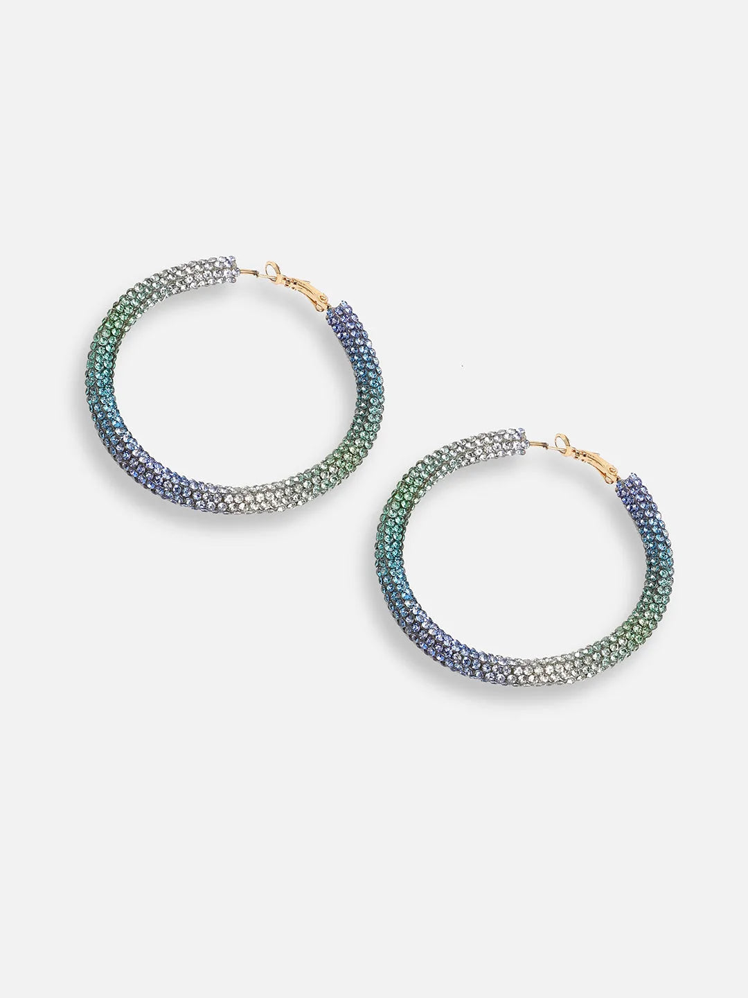 Gold Plated Party Designer Stone Hoop Earring