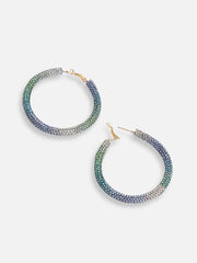 Gold Plated Party Designer Stone Hoop Earring