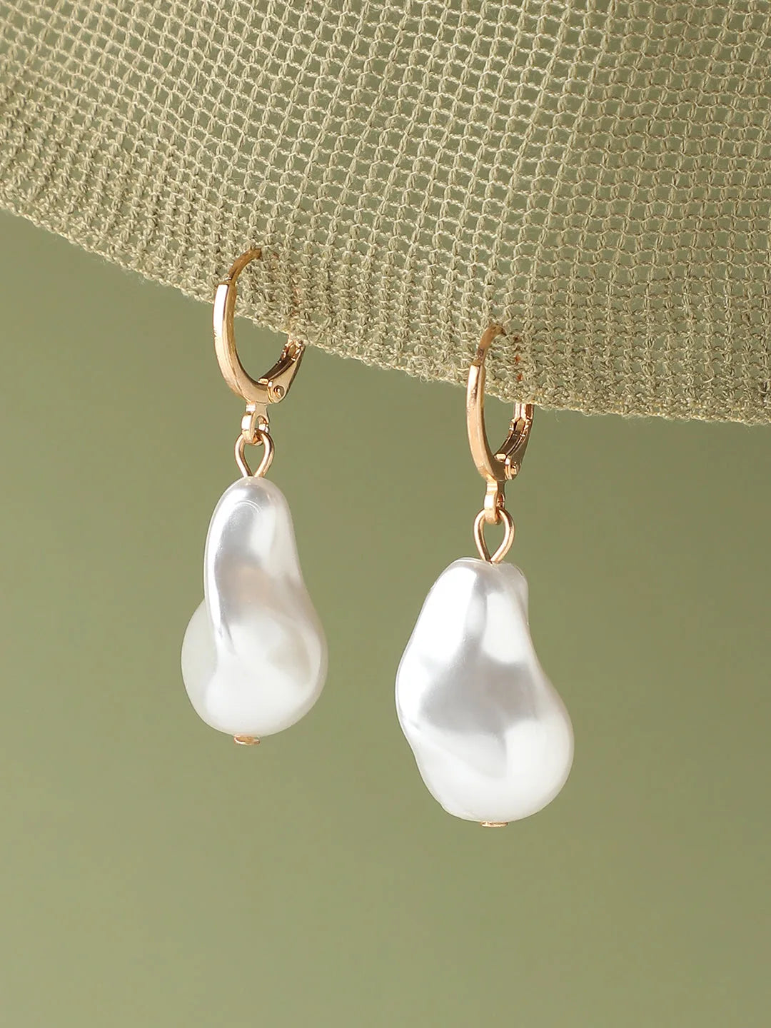 Gold Plated Party Pearls Drop Earring